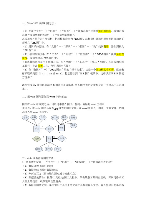 Visio 2003画ER图和数据流图的方法