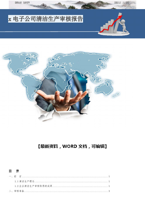 电子公司清洁生产审核报告