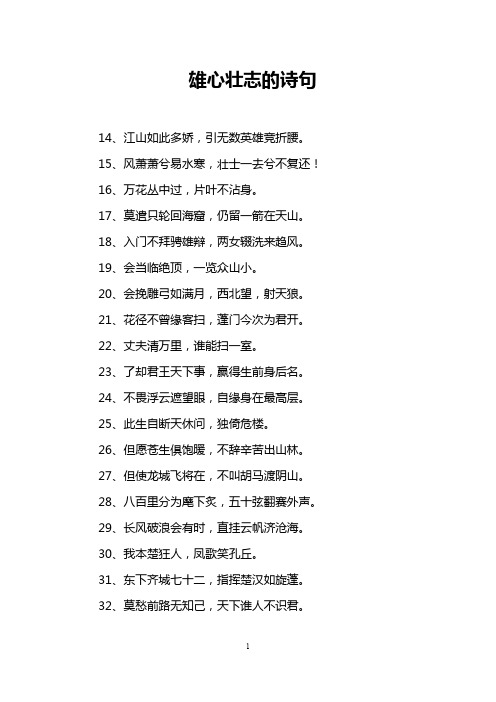 雄心壮志的诗句