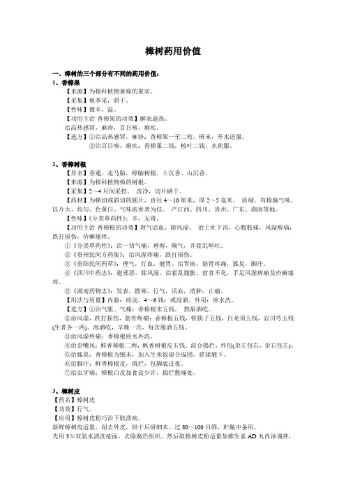 樟树药用价值