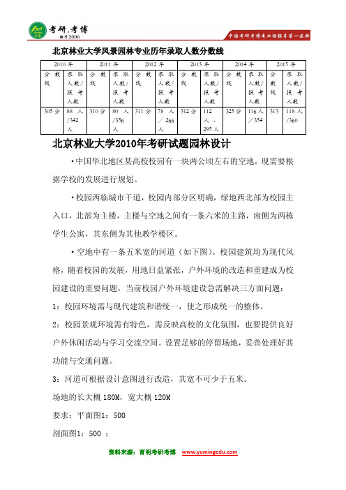 2016年北京林业大学风景园林专业专硕考研分数线历年考研历年真题考研专业课考研大纲考研读书笔记10