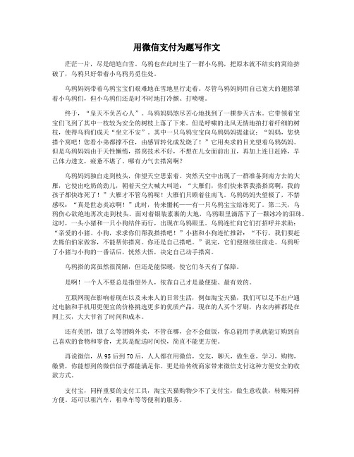 用微信支付为题写作文