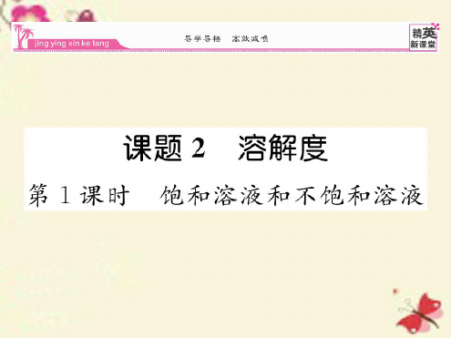 人教版9年级化学下册《溶解度》ppt课件