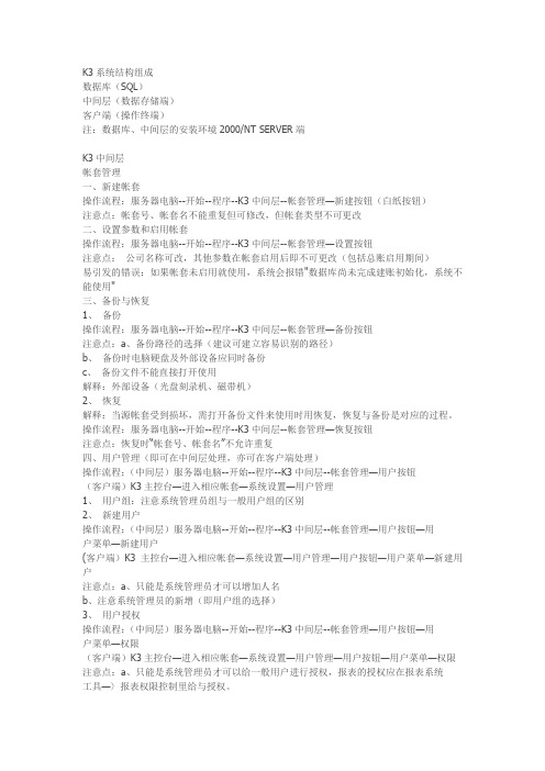 K3操作流程