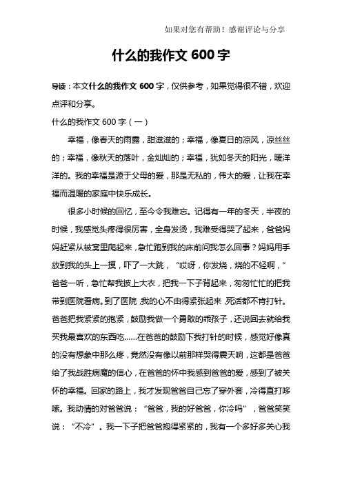 什么的我作文600字