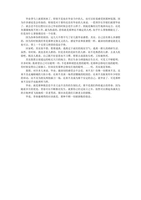毕业了我的大学