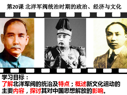 第20课 北洋军阀统治时期的政治、经济与文化(新教材)