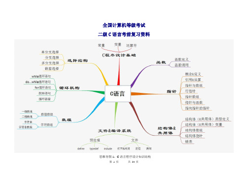 二级C语言考前复习资料(思维导图)