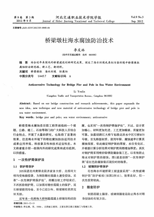 桥梁墩柱海水腐蚀防治技术