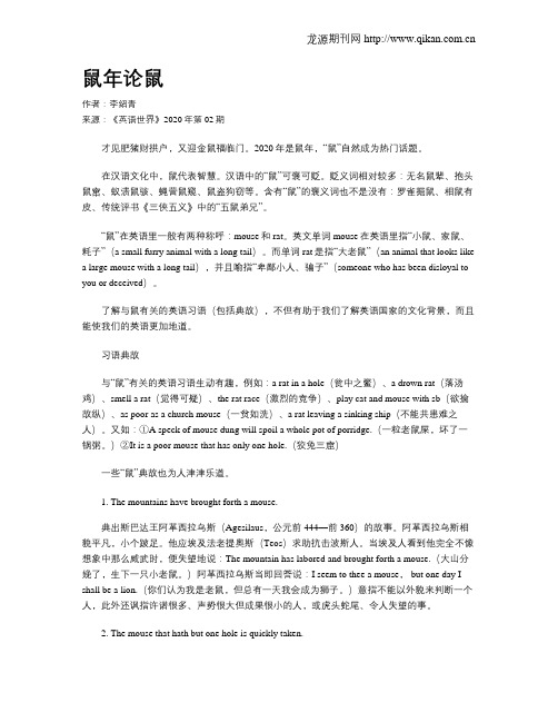 鼠年论鼠