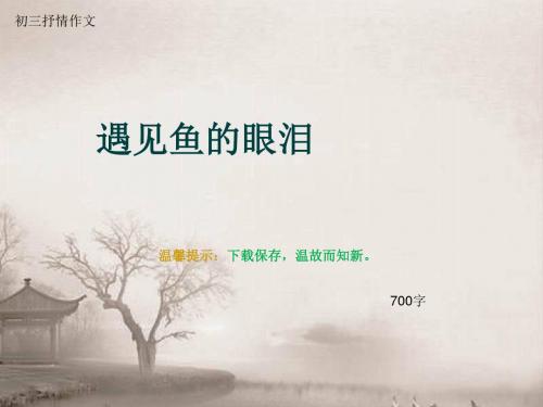 初三抒情作文《遇见鱼的眼泪》700字(总10页PPT)