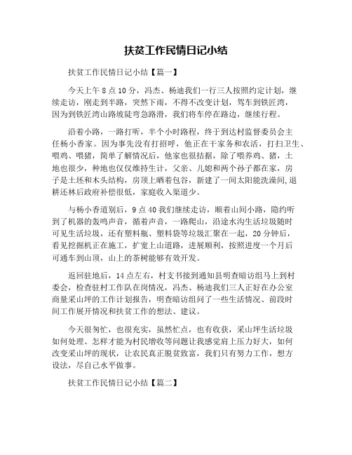 扶贫工作民情日记小结