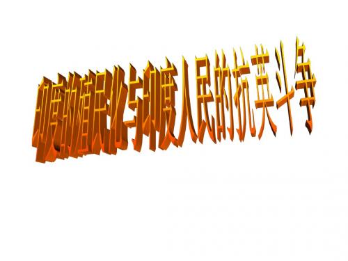 九年级历史印度的殖民化和印度人民的抗英斗争(新编教材)