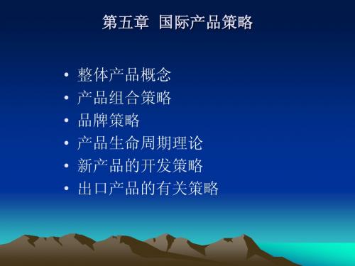 第五章  国际产品策略