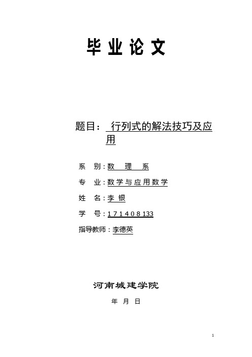 论文行列式解法及应用