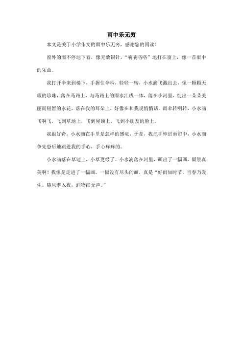雨中乐无穷_小学作文