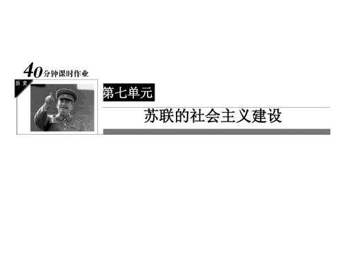 人教版历史必修二：7-20《从“战时共产主义”到“斯大林模式”》ppt课件
