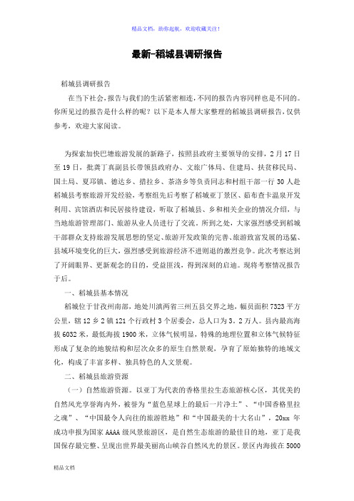 最新-稻城县调研报告