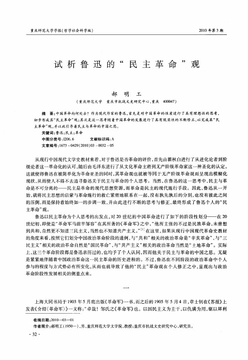 试析鲁迅的“民主革命”观