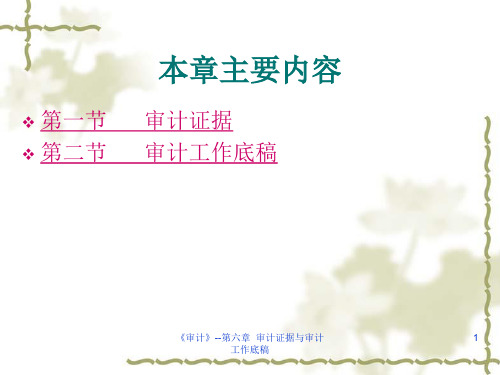 审计证据与审计工作底稿