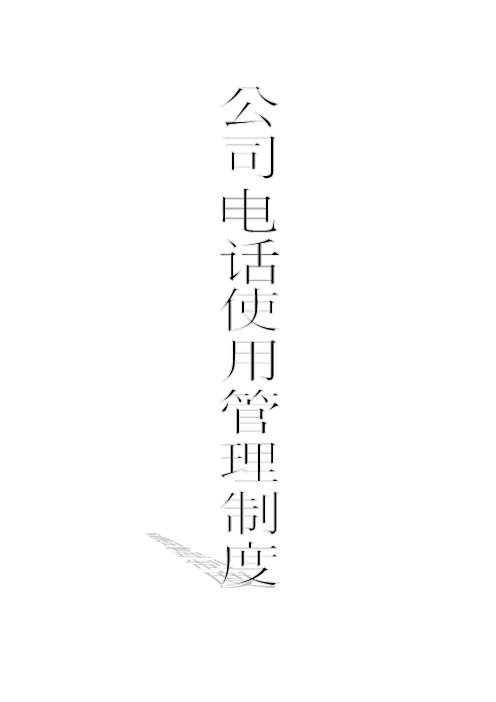 集团公司电话管理制度.