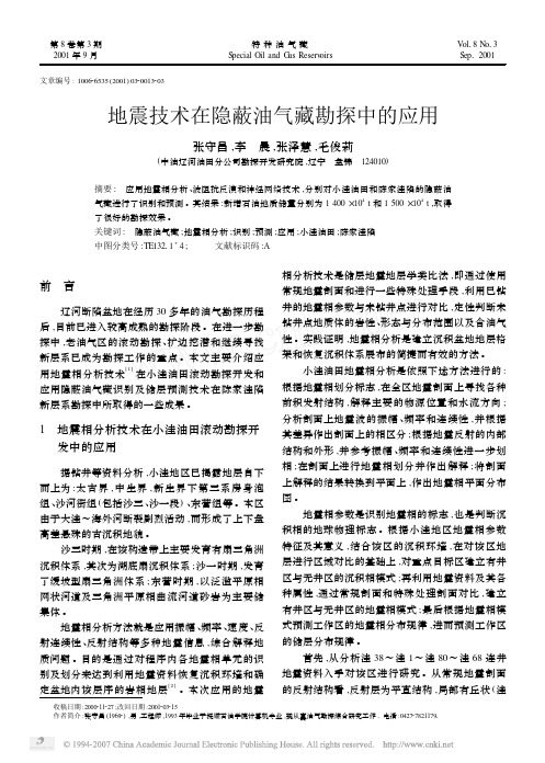 地震技术在隐蔽油气藏勘探中的应用