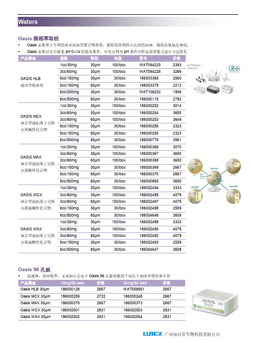Waters 色谱产品