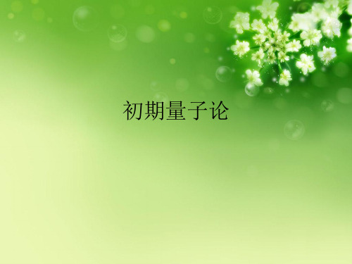 初期量子论优秀课件