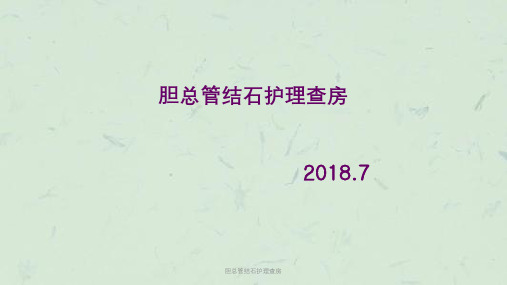 胆总管结石护理查房ppt课件