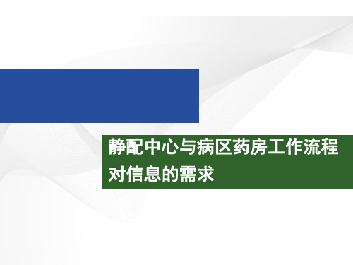 静配中心与病区药房工作流程对信息的需求PPT