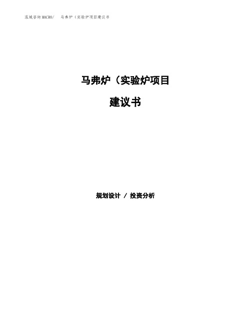 马弗炉(实验炉项目建议书(总投资6000万元)(27亩)