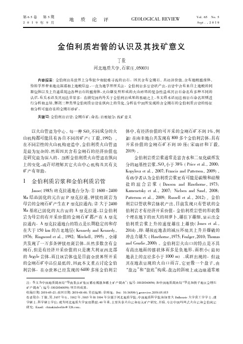 金伯利质岩管的认识及其找矿意义