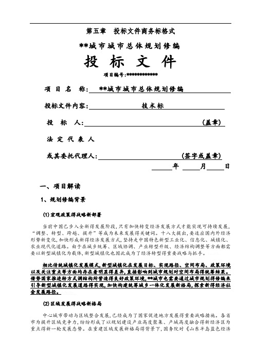 城市总体规划技术标案例