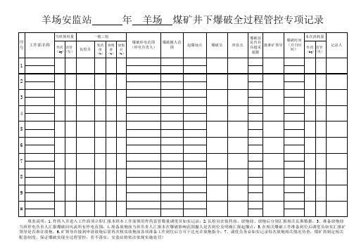 煤矿放炮汇报台帐