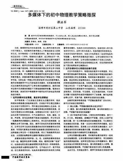 多媒体下的初中物理教学策略微探
