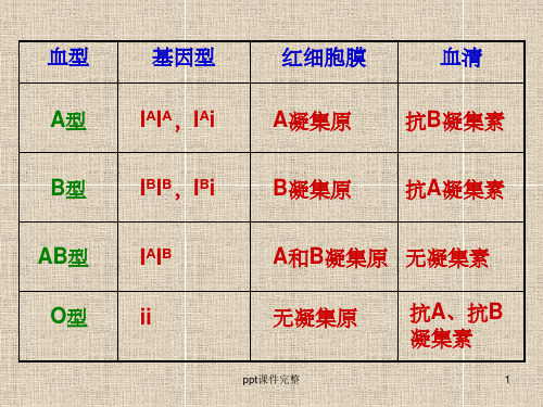 ABO血型(基因型与表现型)ppt课件
