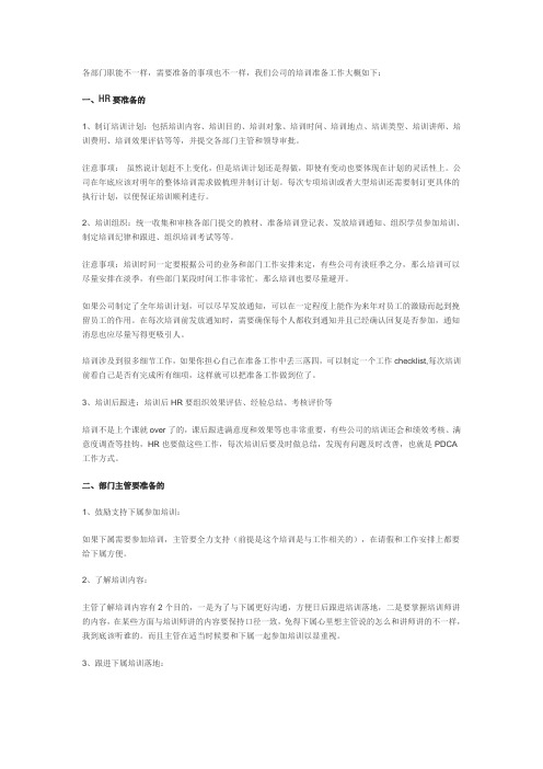 培训前期准备