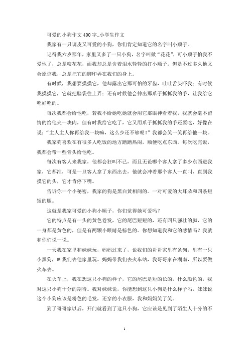 精选可爱的小狗作文400字_小学生作文