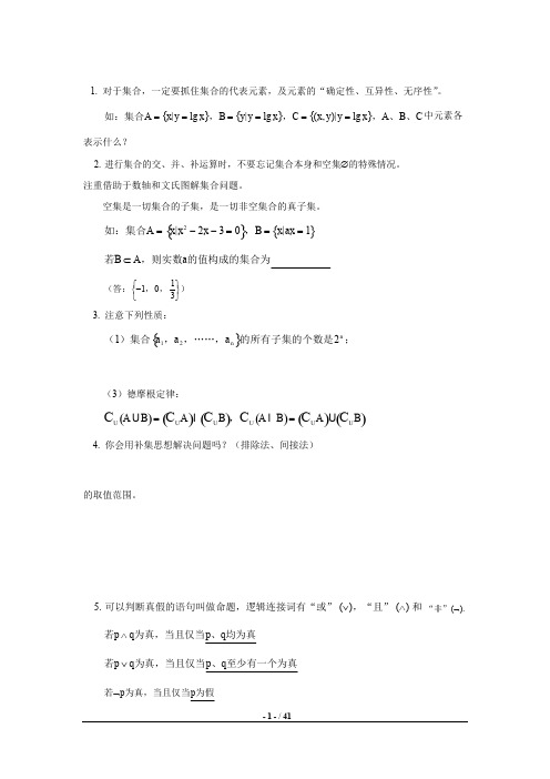 2019高考数学知识点