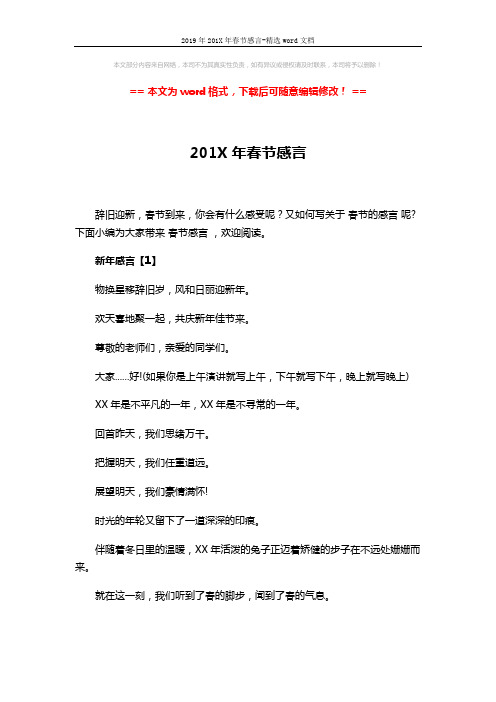 2019年201X年春节感言-精选word文档 (5页)