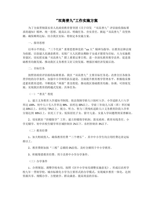 双高普九工作实施方案