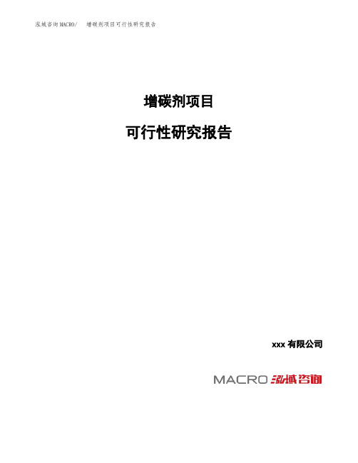 立项备案增碳剂项目可行性研究报告