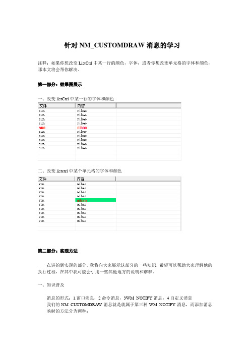 改变ListCtrl字体和颜色