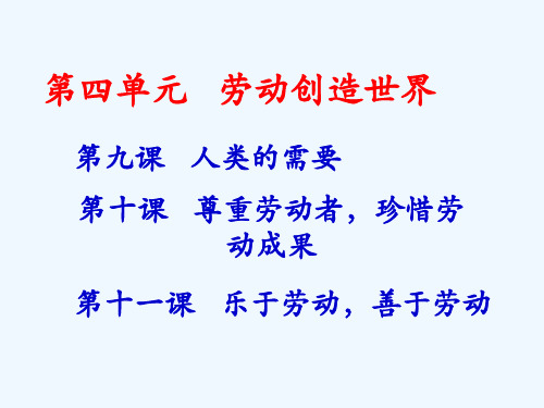 八年级政治下册人类的需要课件教科版