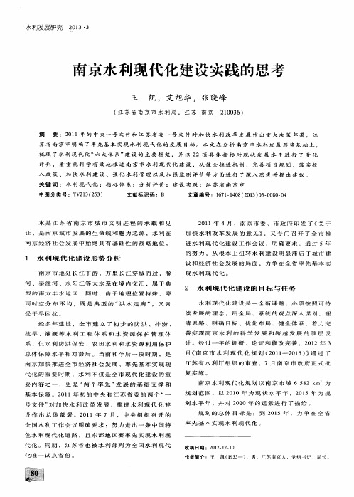 南京水利现代化建设实践的思考