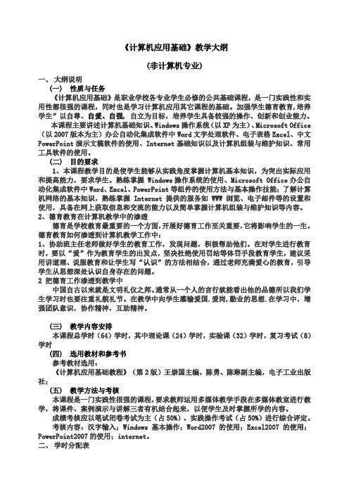 计算机应用教学大纲