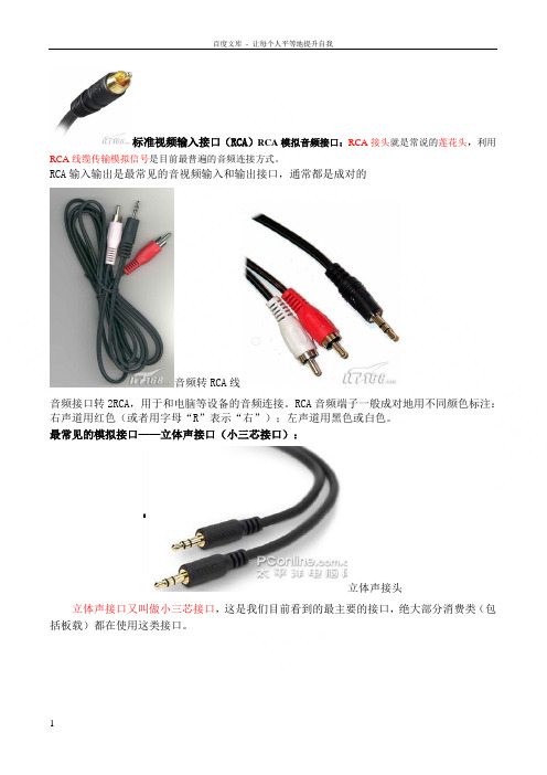 视频音频接口汇