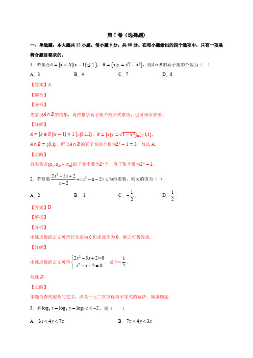 2021年高三数学模拟测试卷及答案(九)
