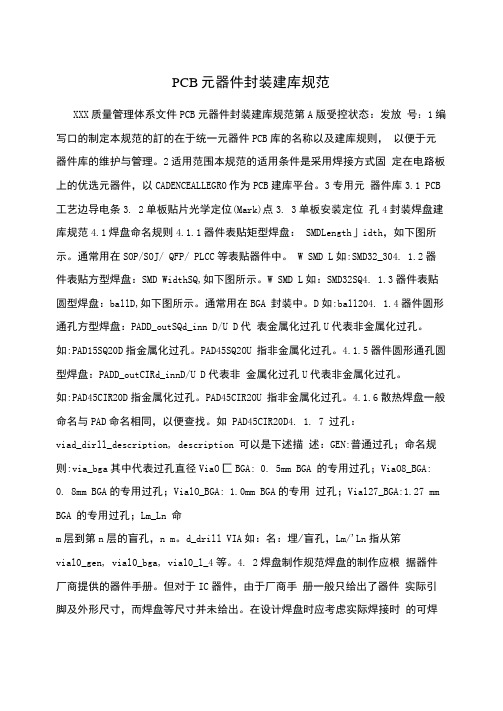 PCB元器件封装建库规范