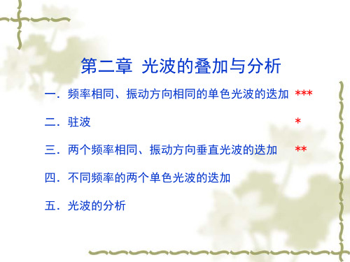 第2章 光波的叠加与分析